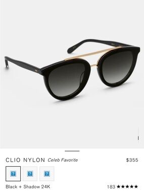 KREWE Black Sunglasses with Gold Bridge